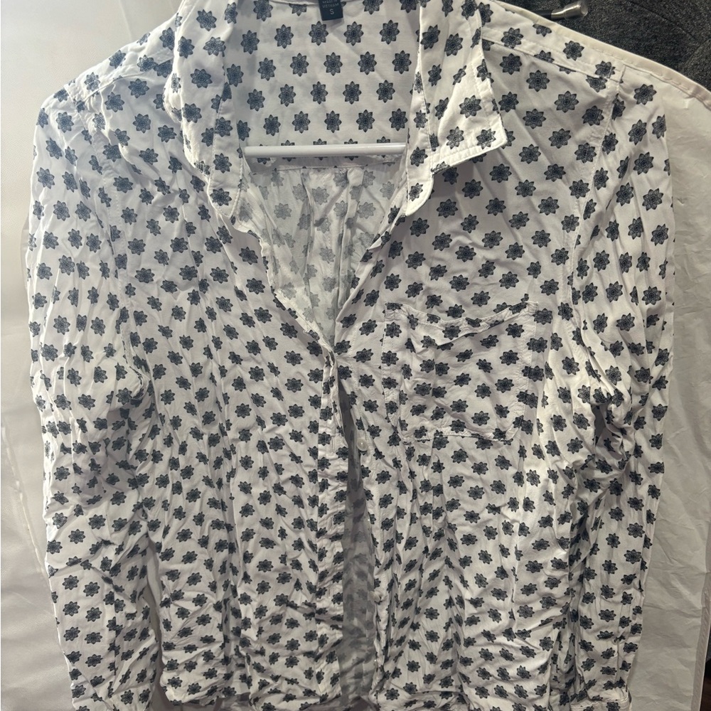 Velvet Heart Black Floral on White Shirt